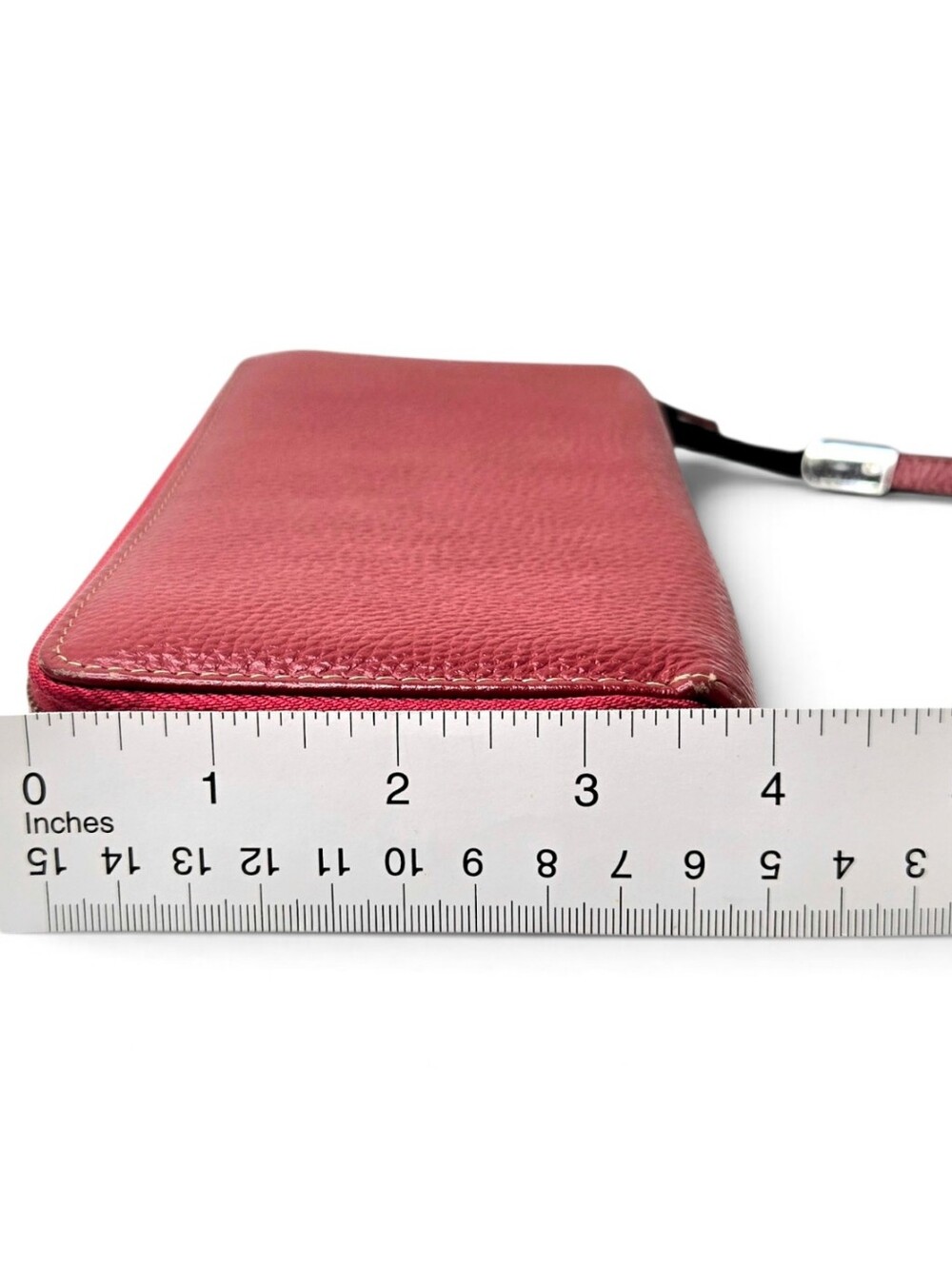 Lavemi Red Leather Wallet. Zip Closure. - Picture 4 of 11